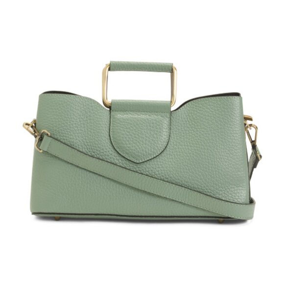 ISADORA Made In Italy Leather East West Rectangular Handle Satchel - Picture 1 of 3